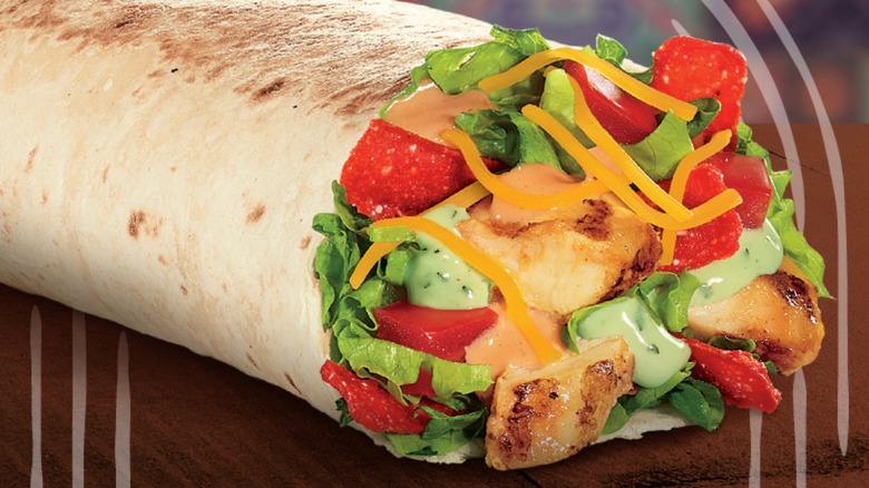 A Chipotle Ranch Grilled Chicken Burrito from Taco Bell