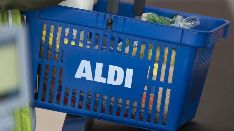 Aldi basket with groceries