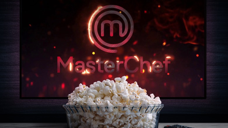 The MasterChef logo on a TV