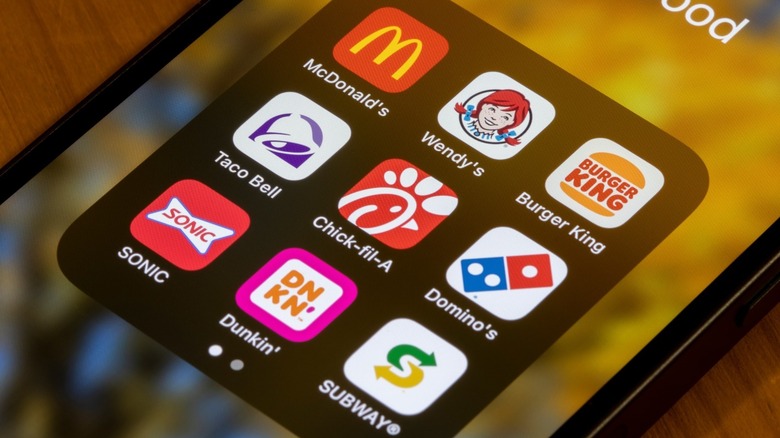 Restaurant apps on a phone