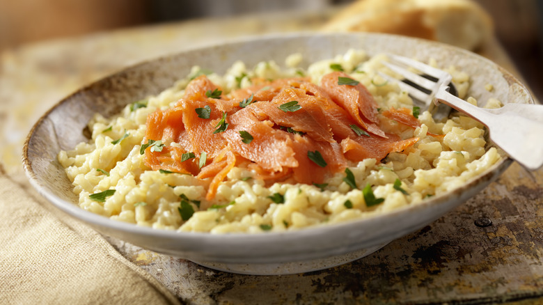 smoked salmon risotto