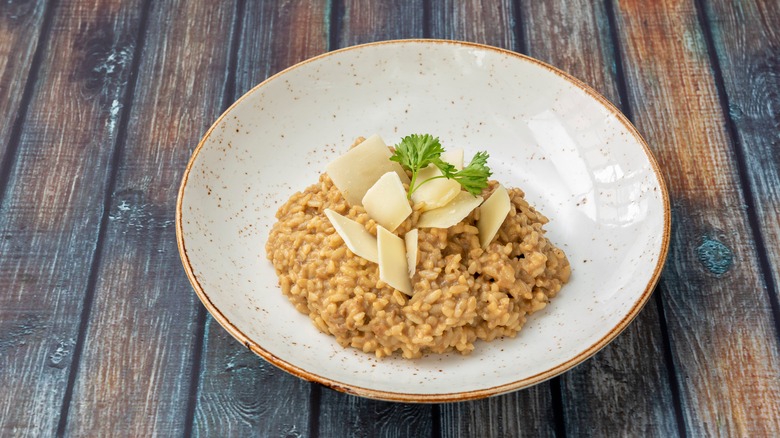 risotto on a white plate