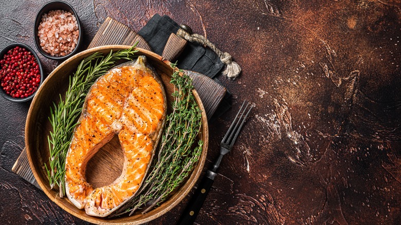 roasted salmon with rosemary and thyme