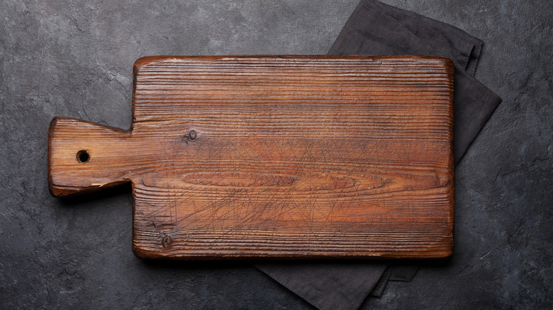 a wooden cutting board