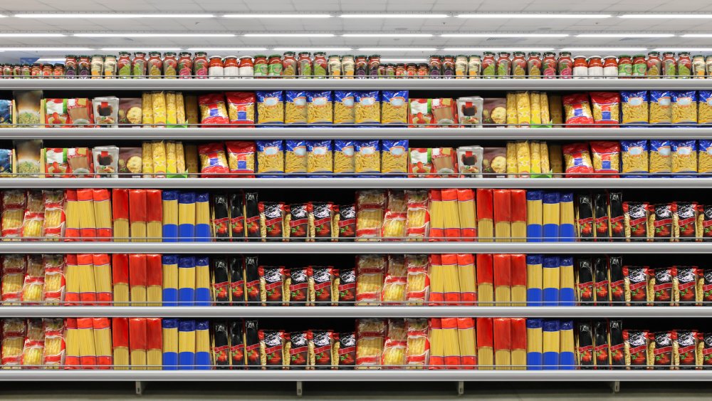 grocery shelves