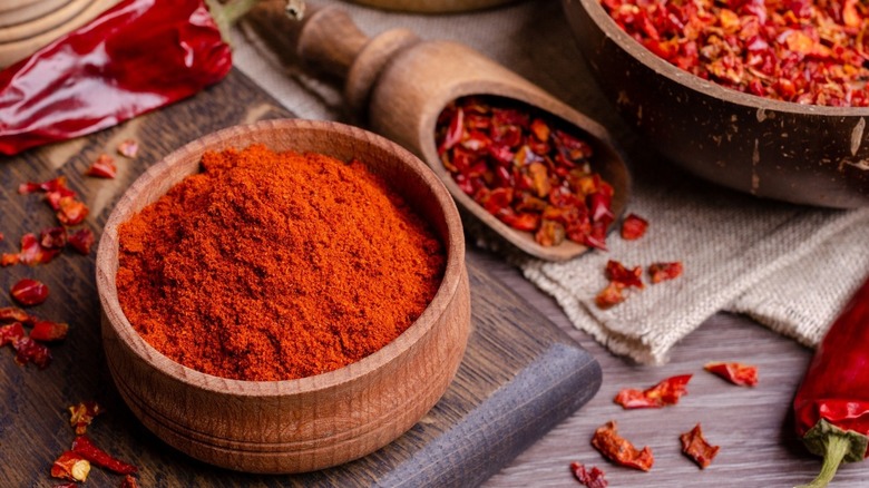 Cayenne pepper in a bowl