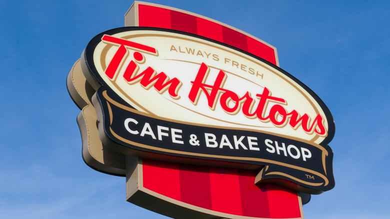 Tim Horton's outdoor sign