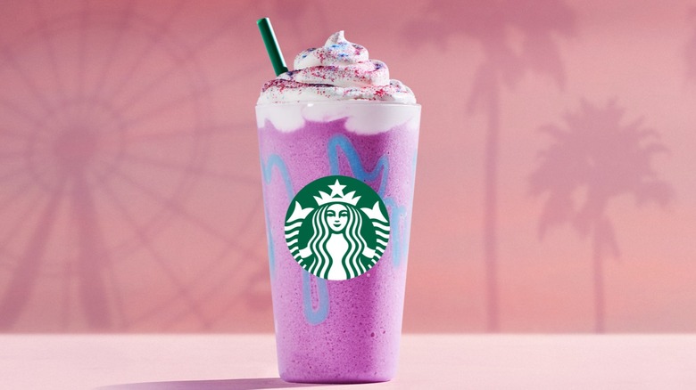 Starbucks Unicorn Frappuccino in a glass