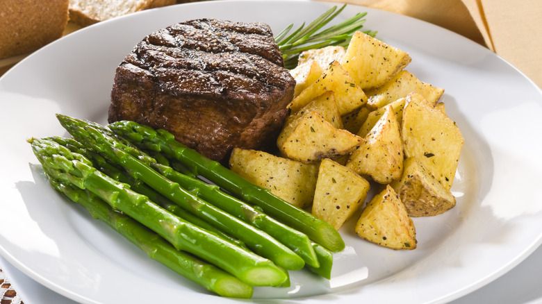 steak and potatoes