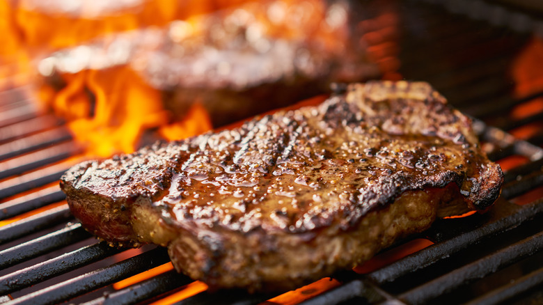 Steak on grill