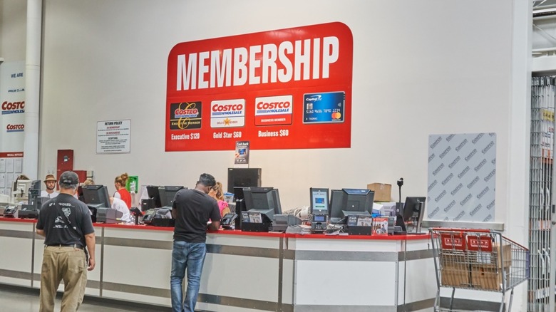 people at Costco membership counter