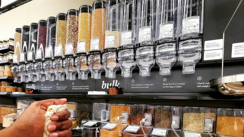 Bulk aisle at Whole Foods