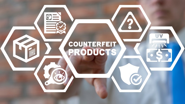 Infographic map of counterfeit products