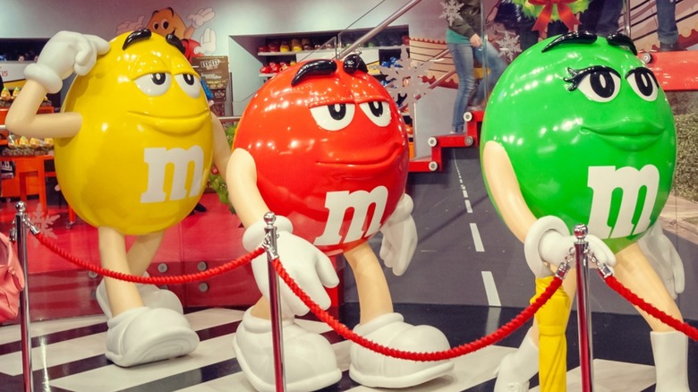 M&M's characters as figurines on display