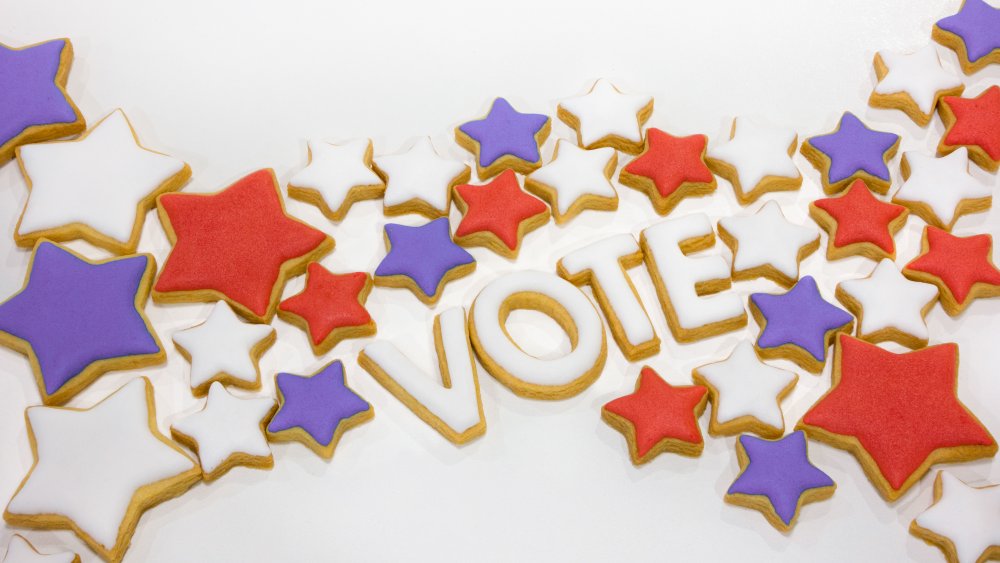 The word vote spelled with sugar cookies