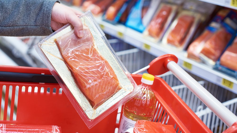 customer buying seafood