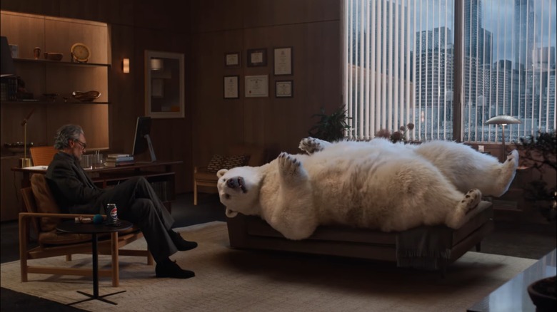 Taika Waititi sits with polar bear in therapists office