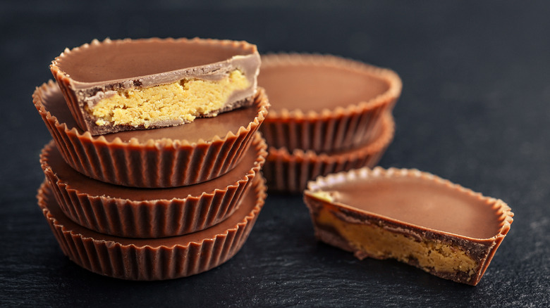 Reese's peanut butter cups stacked