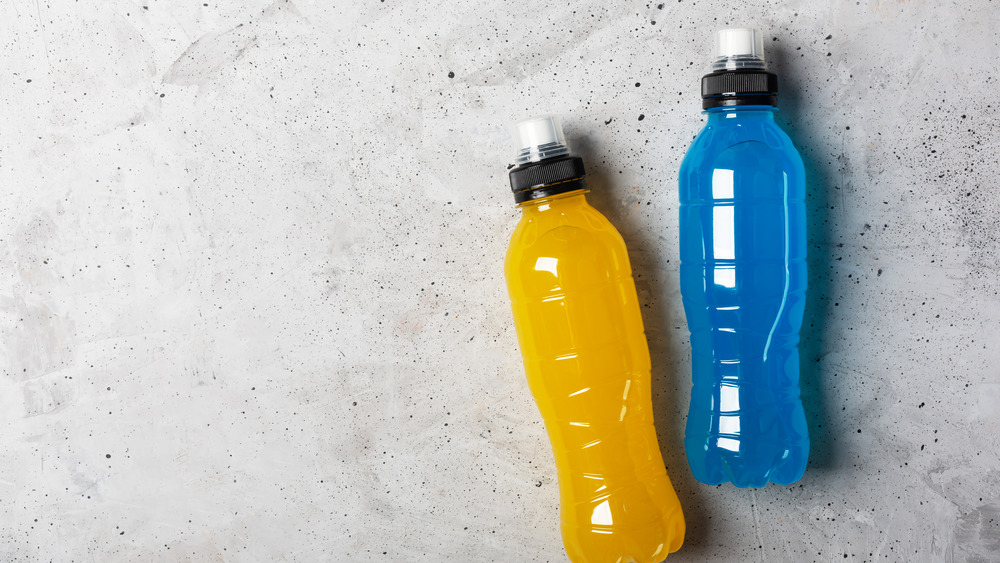 Sports drinks in bottles