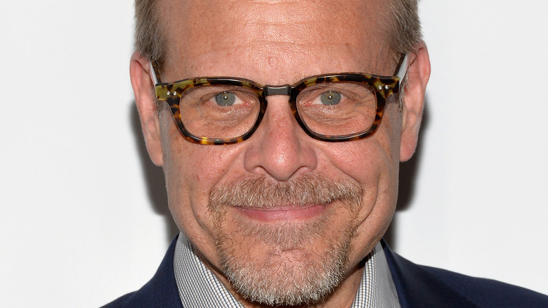 alton brown close up of face