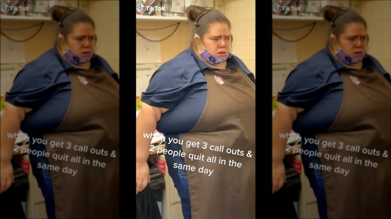   „TikTok“ vaizdo įrašas apie Dunkin' employee crying 
