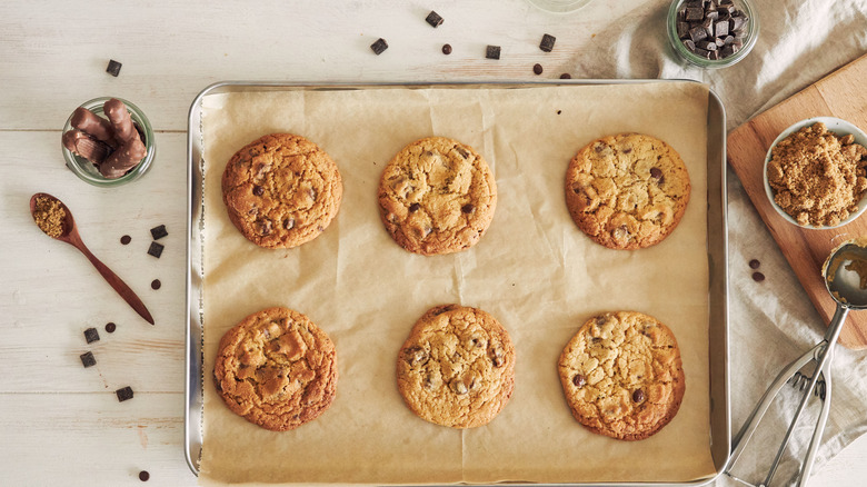 Fresh baked cookies and ingredients