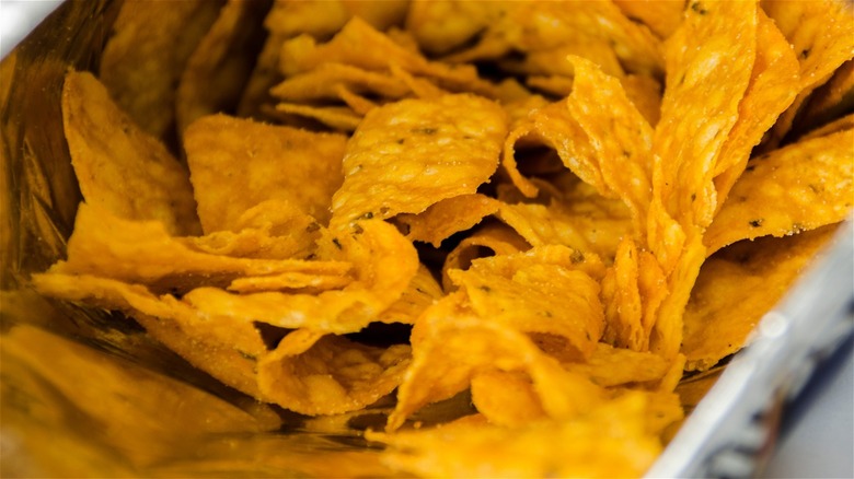 Close up view of Doritos