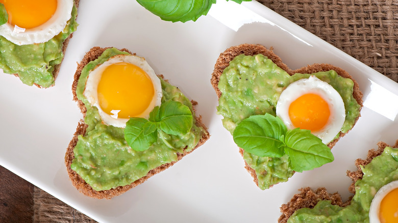 mini eggs with avocado toast