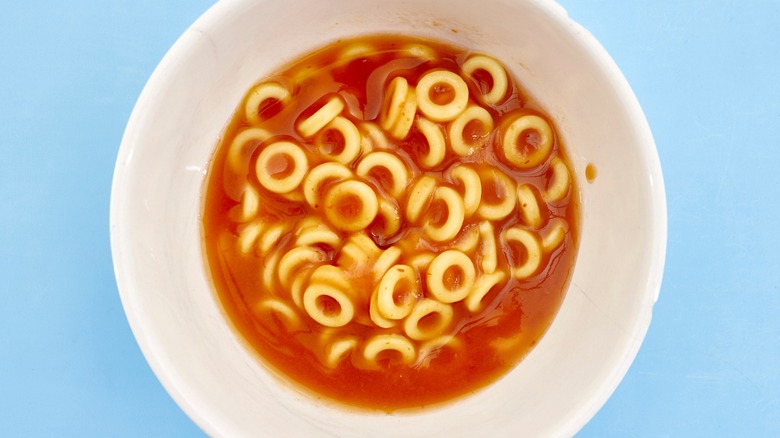 Bowl of O-shaped pasta