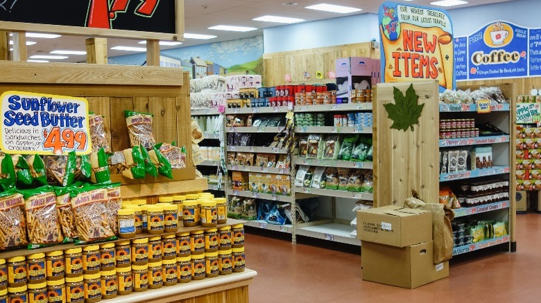 Shopping aisles at Trader Joe's