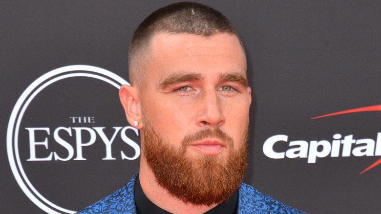 Travis Kelce looking at camera