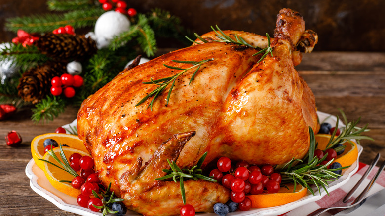 Roast turkey with rosemary