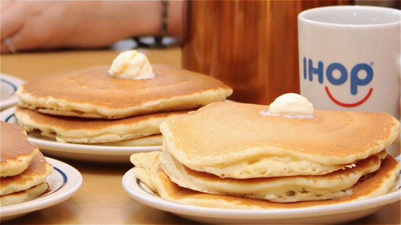 IHOP pancakes on plates