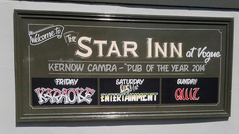 chalkboard in The Star Inn 