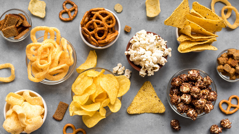 Potato chips in a bowl 