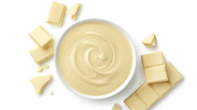 white chocolate sauce in a bowl