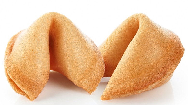 Fortune cookie on a white background