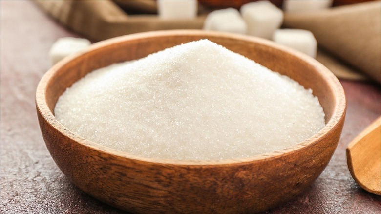 Bowl of granulated sugar