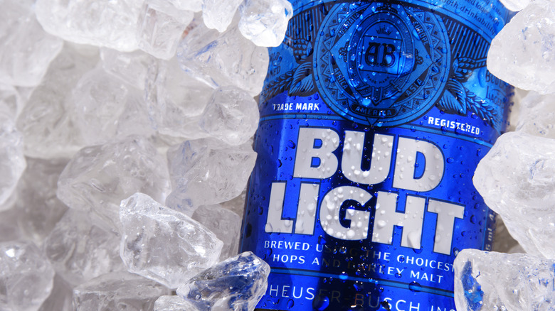 Bud Light Beer on ice