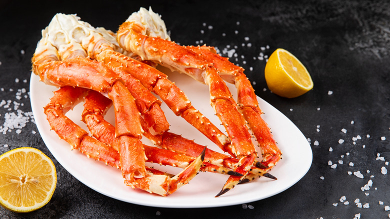 King crab legs on plate