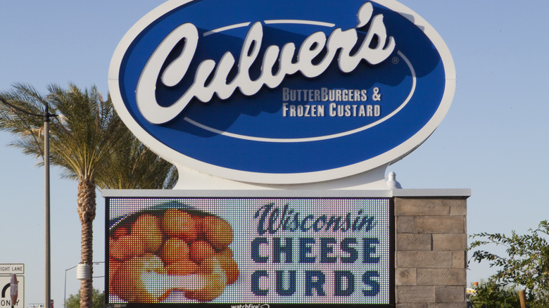 Culver's cheese curd sign
