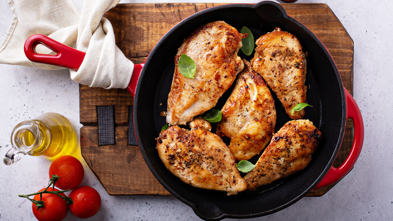 chicken cooked in pan