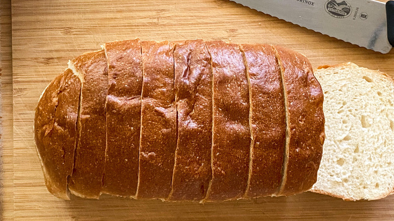 Thickly sliced bread