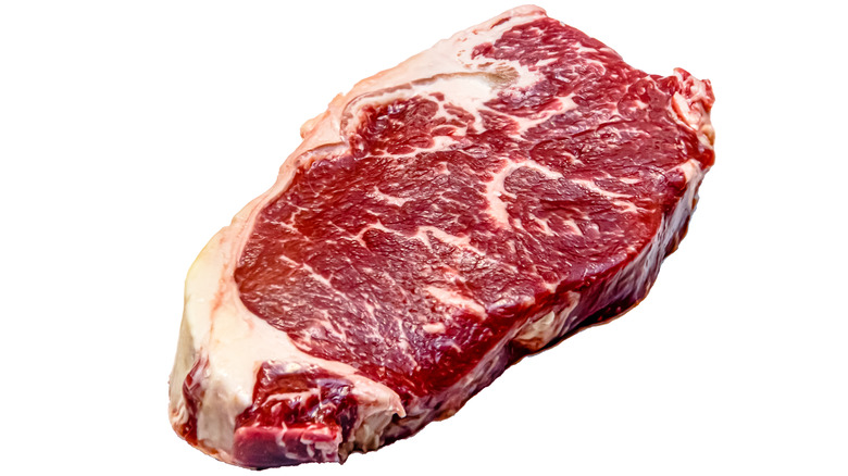 Raw Striploin steak 