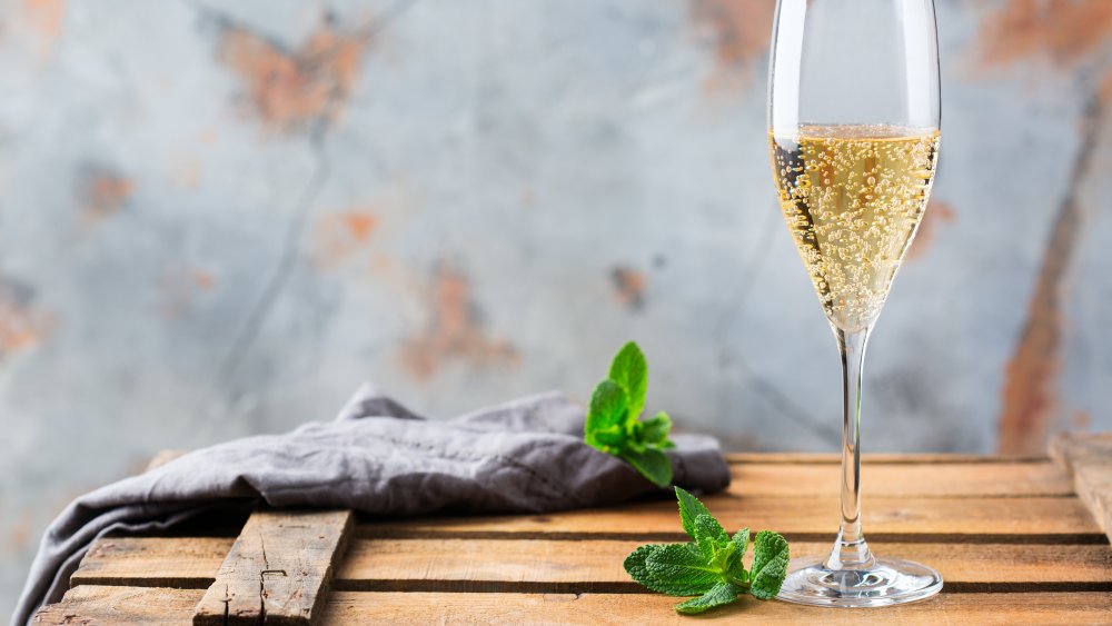 Glass of sparkling wine