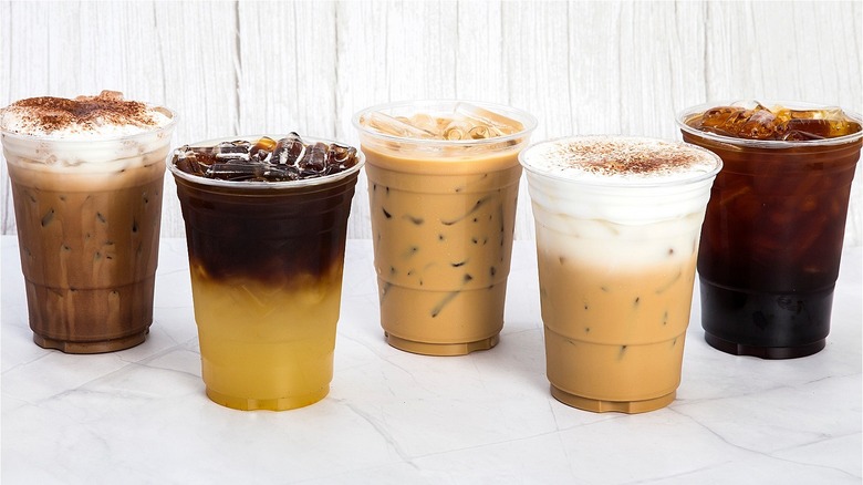Plastic Cups of Iced Coffee