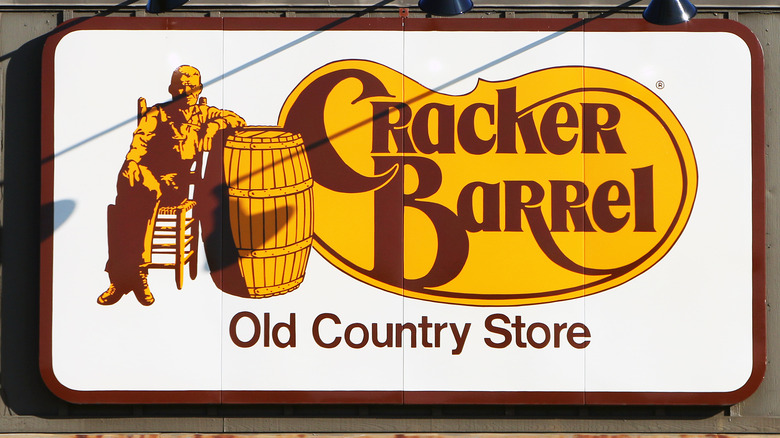 Yellow and brown Cracker Barrel logo