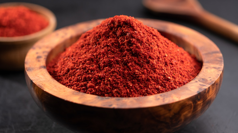 Bowl of red chili powder
