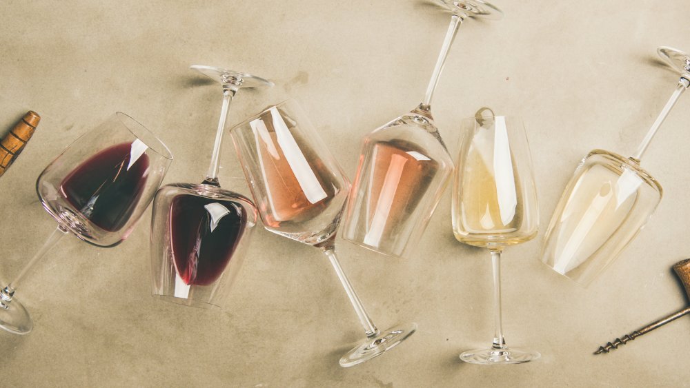 Glasses of wine in different styles