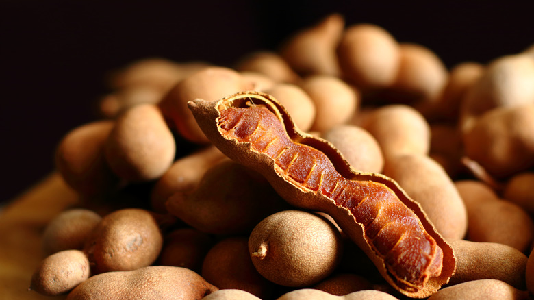 Ripe tamarind fruits